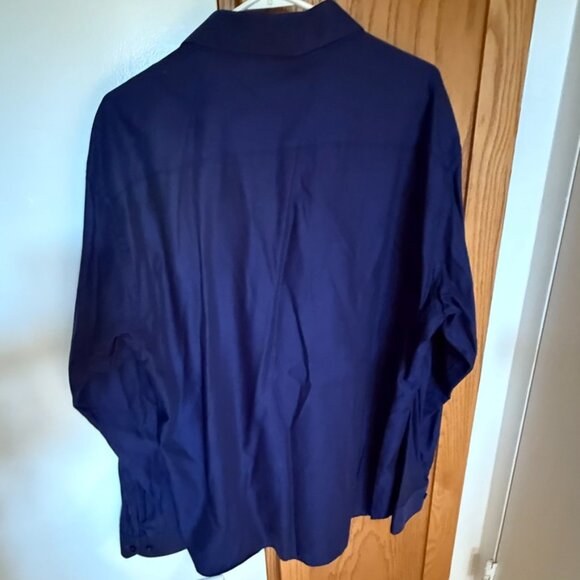 Jared Lang Men's Navy Dress Shirt with Contrast Trim - Picture 7 of 7